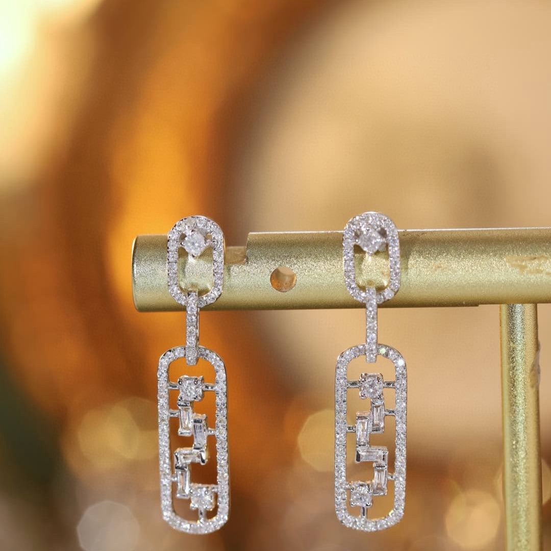 14k Gold 0.5 Ct Natural H Diamond Earrings - 5