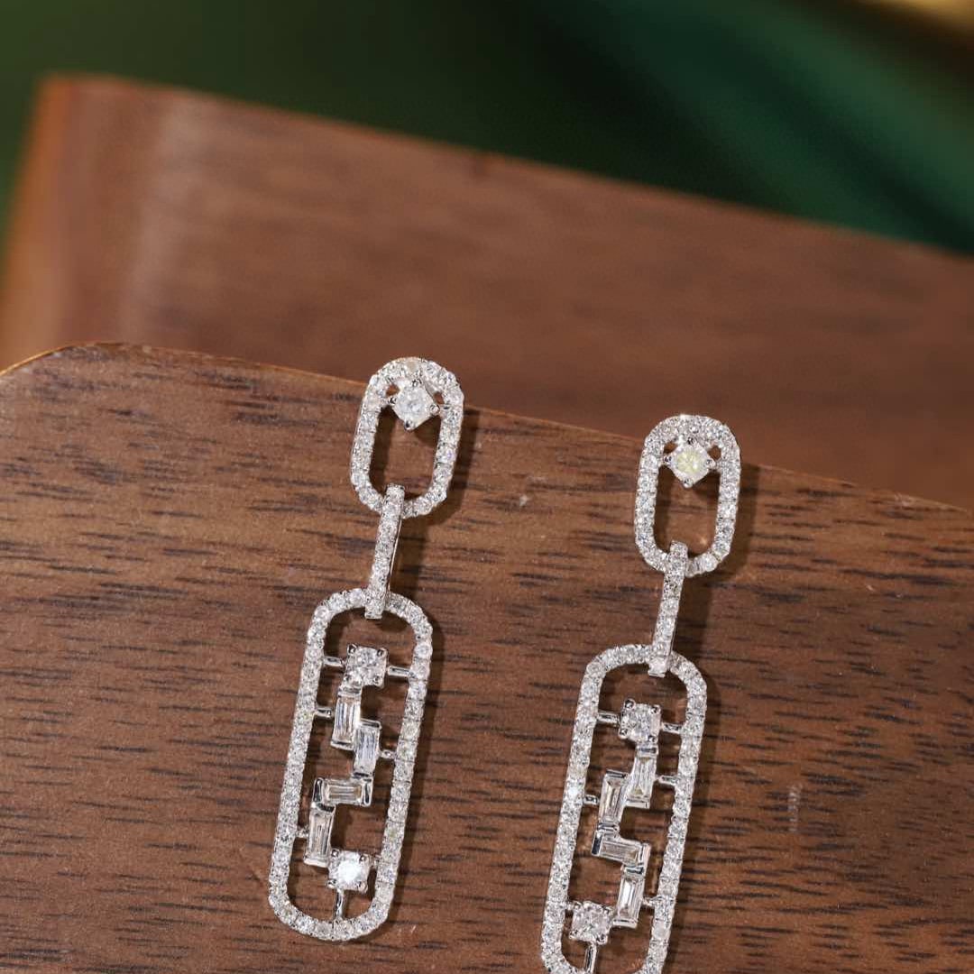 14k Gold 0.5 Ct Natural H Diamond Earrings - 7
