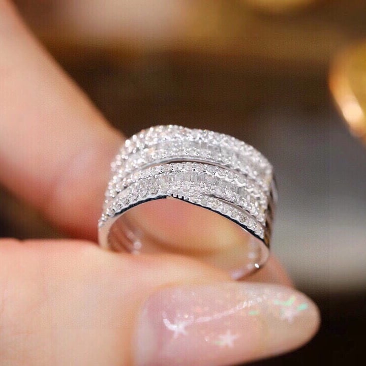 14k Gold 0.85 Ct Natural H Diamond Ring - 5