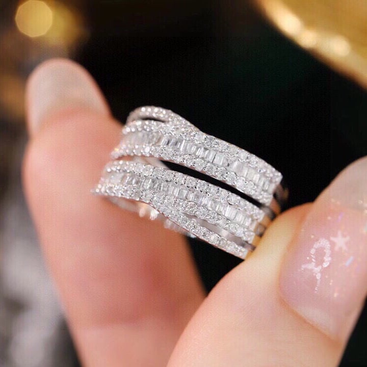 14k Gold 0.85 Ct Natural H Diamond Ring - 6