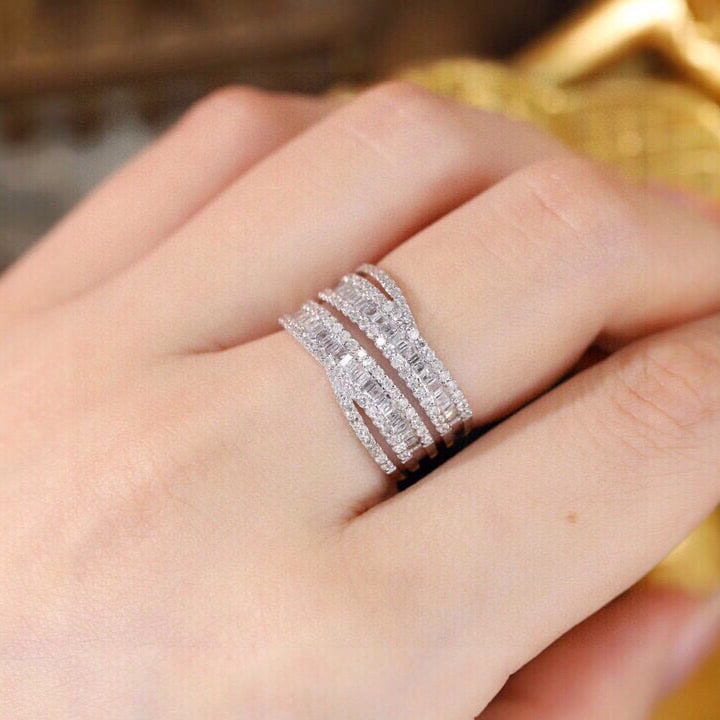 14k Gold 0.85 Ct Natural H Diamond Ring - 8