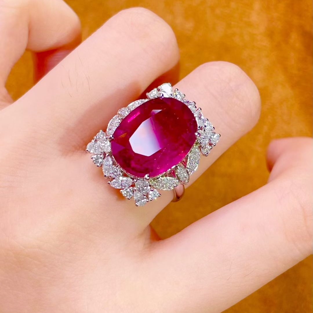 14k Gold 10.5 Ctw Natural Tourmaline & Diamond Ring - 5