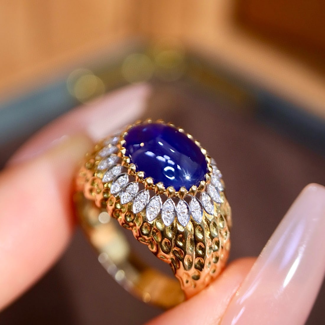 14k Gold 2.62 Ctw Natural Sapphire & Diamond Ring - 2