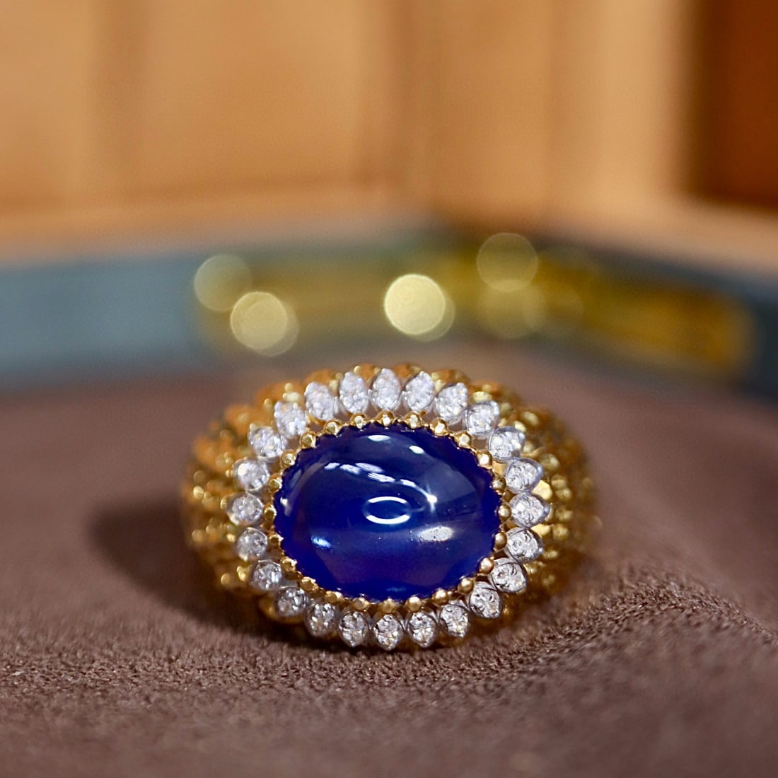 14k Gold 2.62 Ctw Natural Sapphire & Diamond Ring - 5