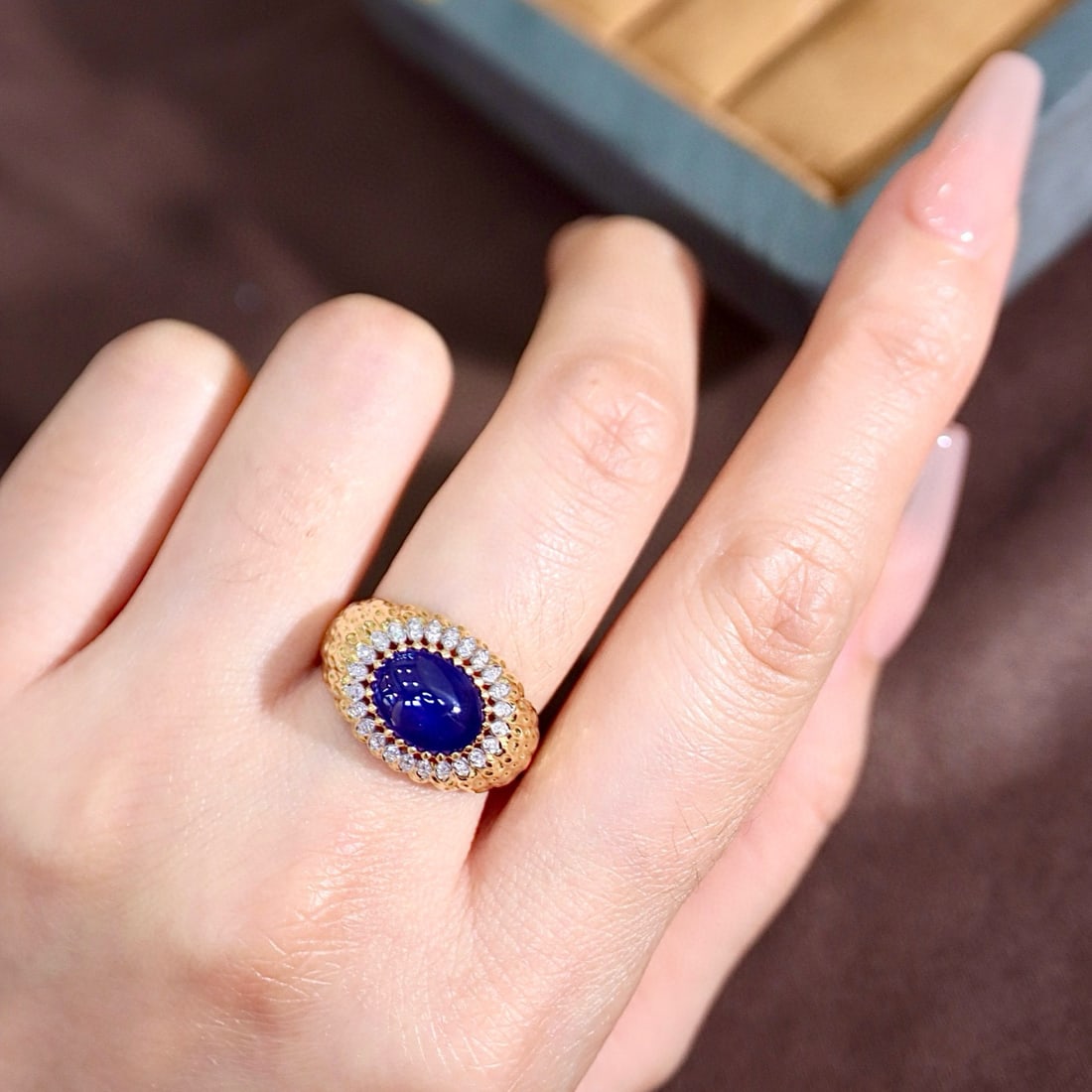 14k Gold 2.62 Ctw Natural Sapphire & Diamond Ring - 8