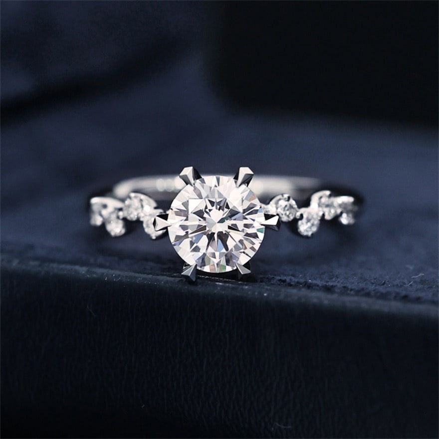 14k Gold 1.00 Ct Natural H Diamond Ring: Ref:231066001 // gold content:14k gold // ring size:7. 25us // // main gemstone:diamond // shape:round // carat weight:1. 00ct // clarity grade:vs-si // color:h // treatment:natural // cut grade:g //