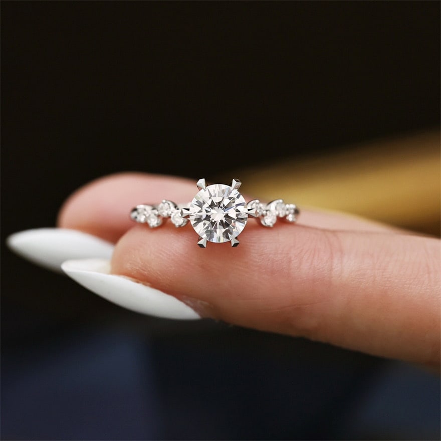 14k Gold 1.00 Ct Natural H Diamond Ring - 2