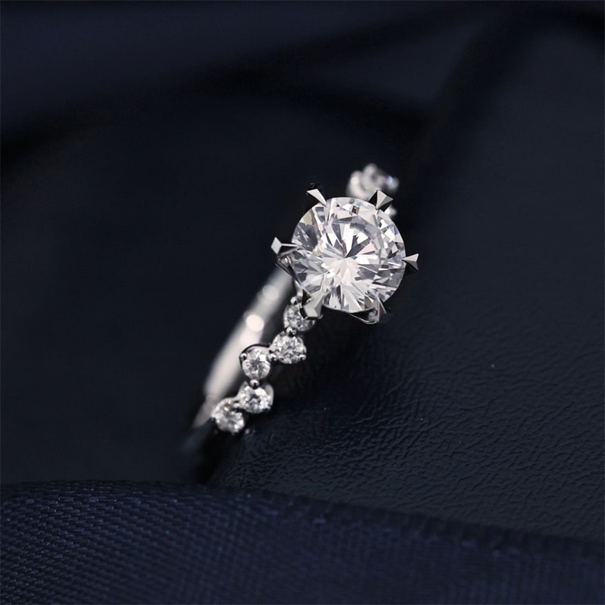 14k Gold 1.00 Ct Natural H Diamond Ring - 3