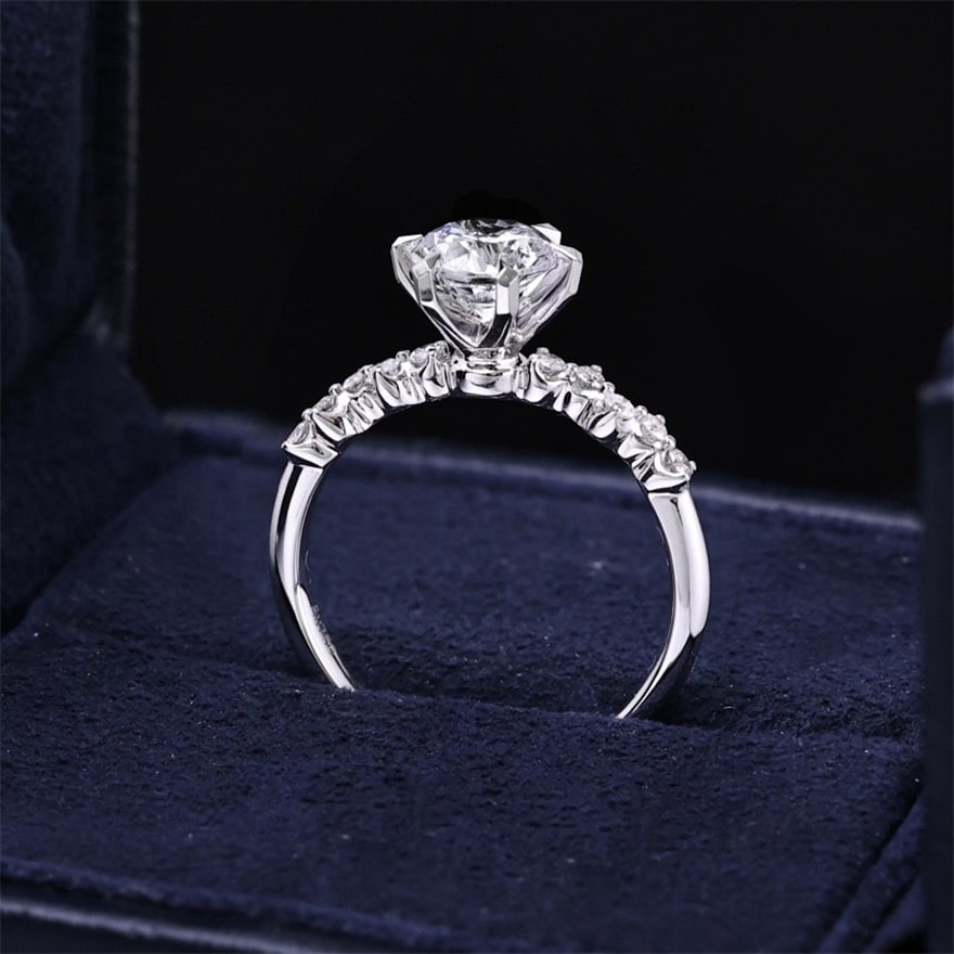 14k Gold 1.00 Ct Natural H Diamond Ring - 4