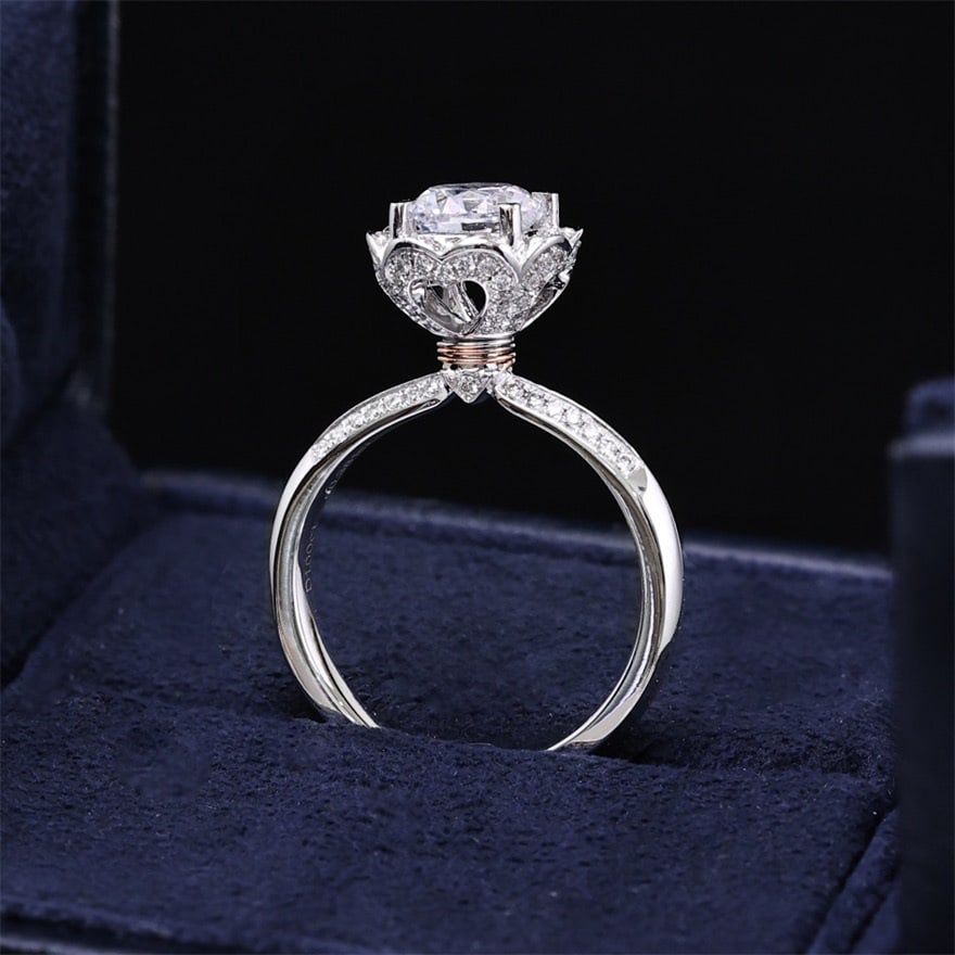 14k Gold 1.00 Ct Natural H Diamond Ring - 2