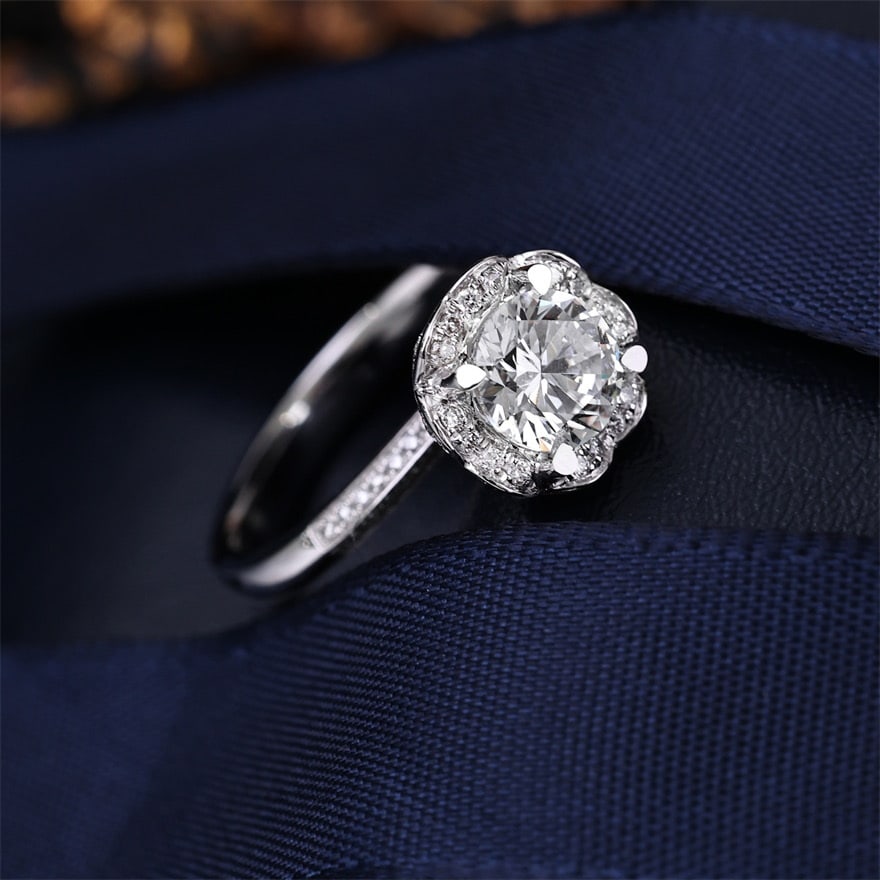 14k Gold 1.00 Ct Natural H Diamond Ring - 3