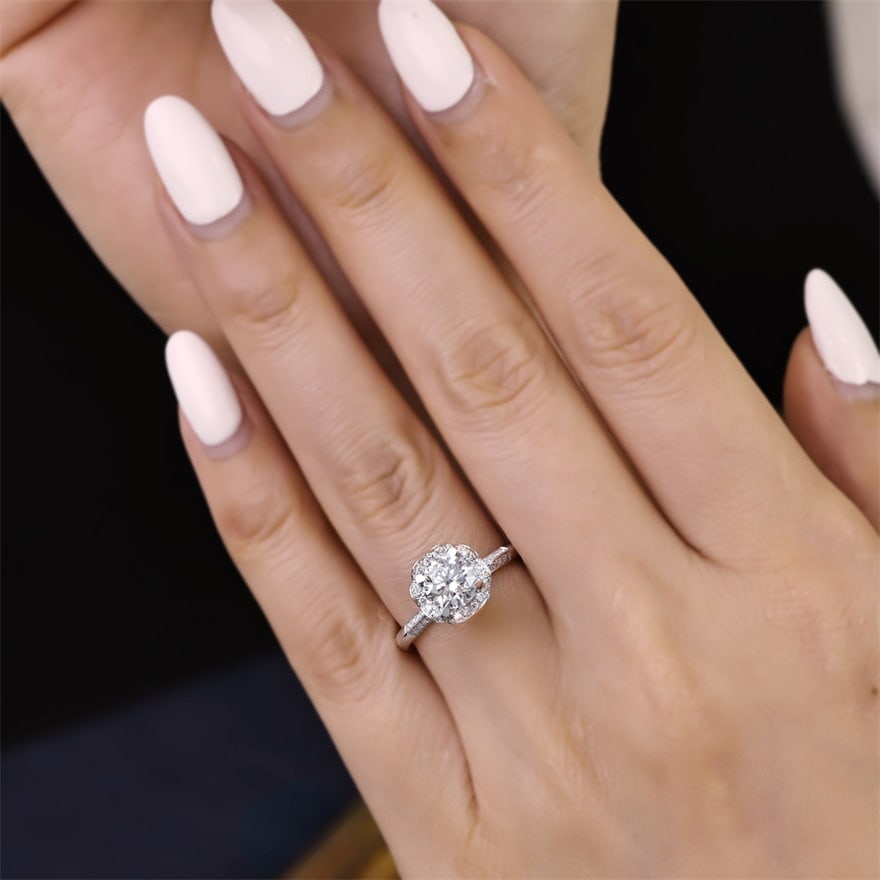 14k Gold 1.00 Ct Natural H Diamond Ring - 4