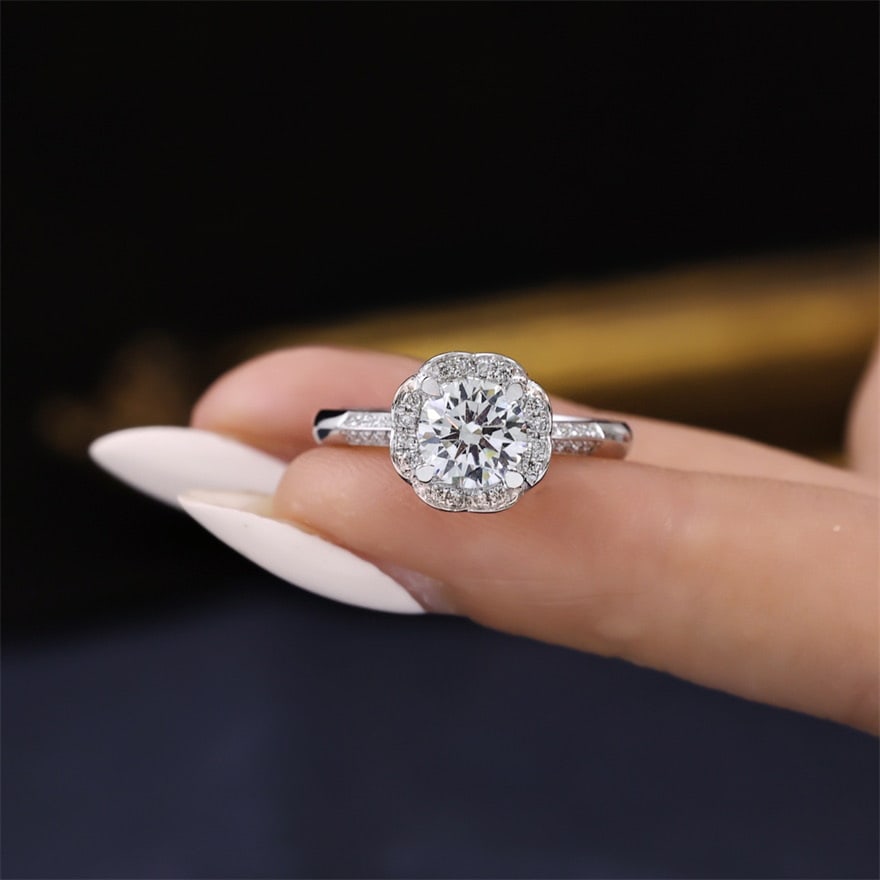 14k Gold 1.00 Ct Natural H Diamond Ring - 5