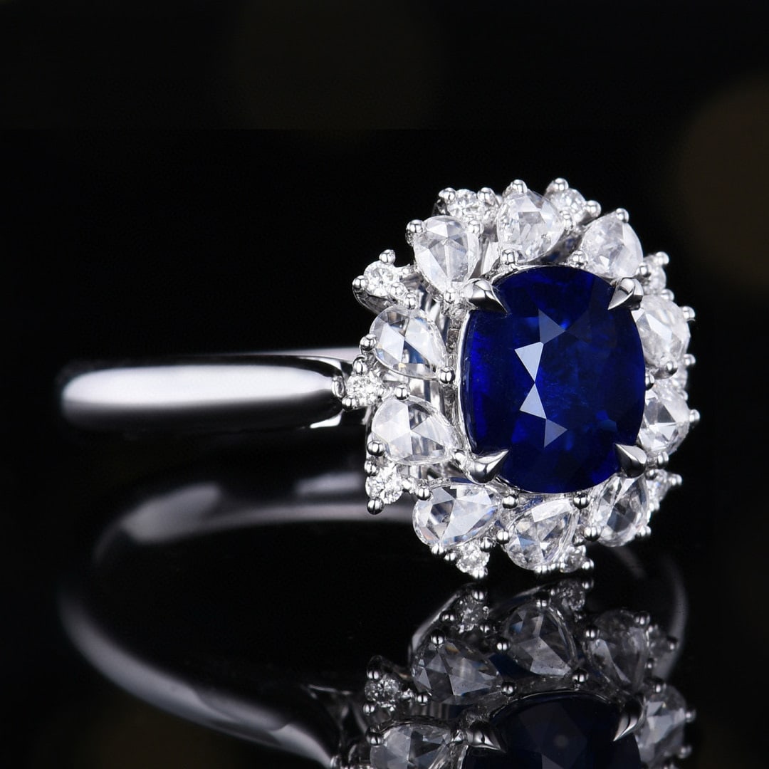 14k Gold 2.05 Ctw Natural Sapphire & Diamond Ring/pendant( Without Chain ) - 3