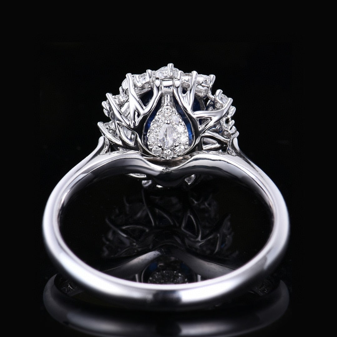 14k Gold 2.05 Ctw Natural Sapphire & Diamond Ring/pendant( Without Chain ) - 4