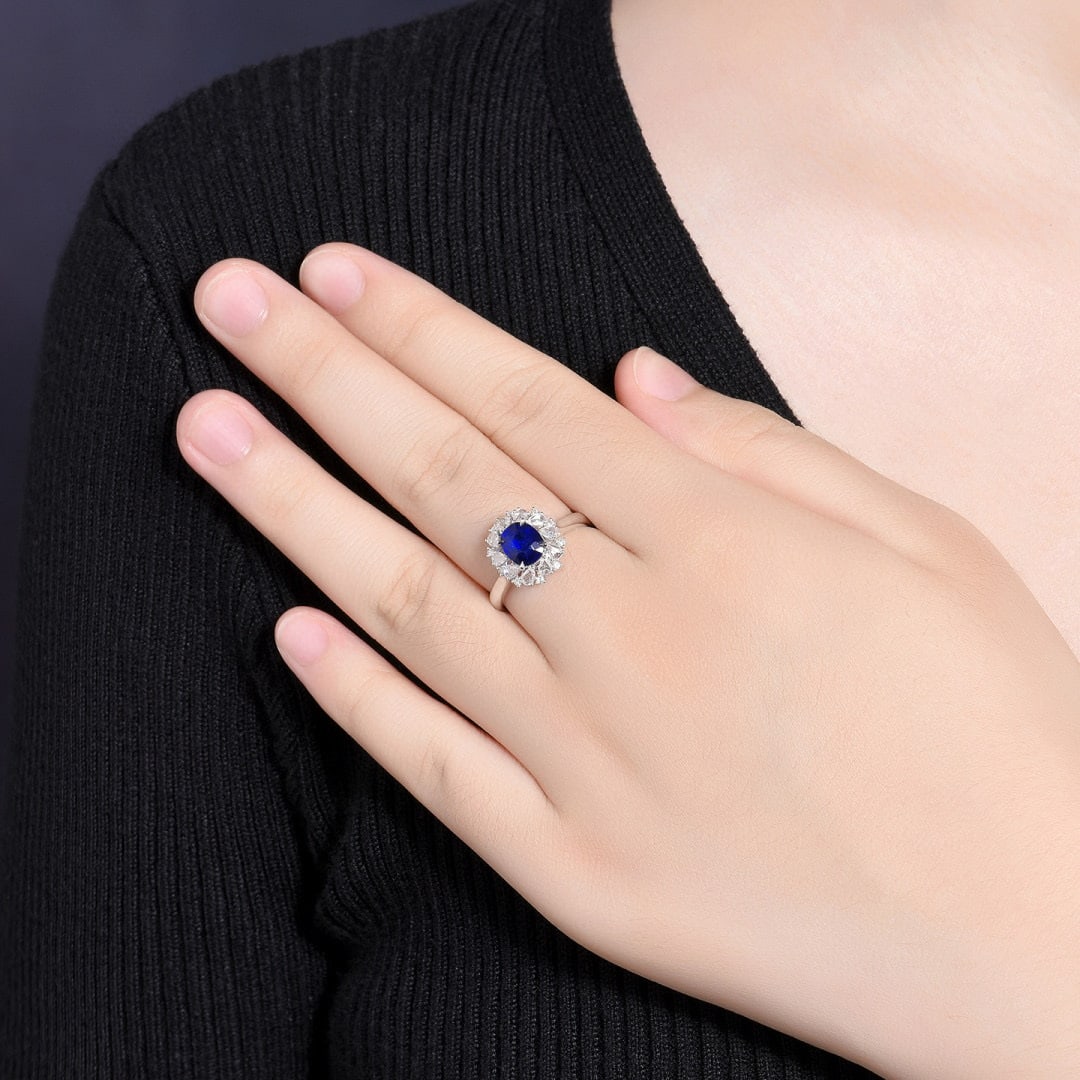 14k Gold 2.05 Ctw Natural Sapphire & Diamond Ring/pendant( Without Chain ) - 6