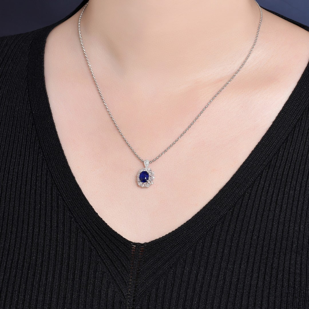 14k Gold 2.05 Ctw Natural Sapphire & Diamond Ring/pendant( Without Chain ) - 8