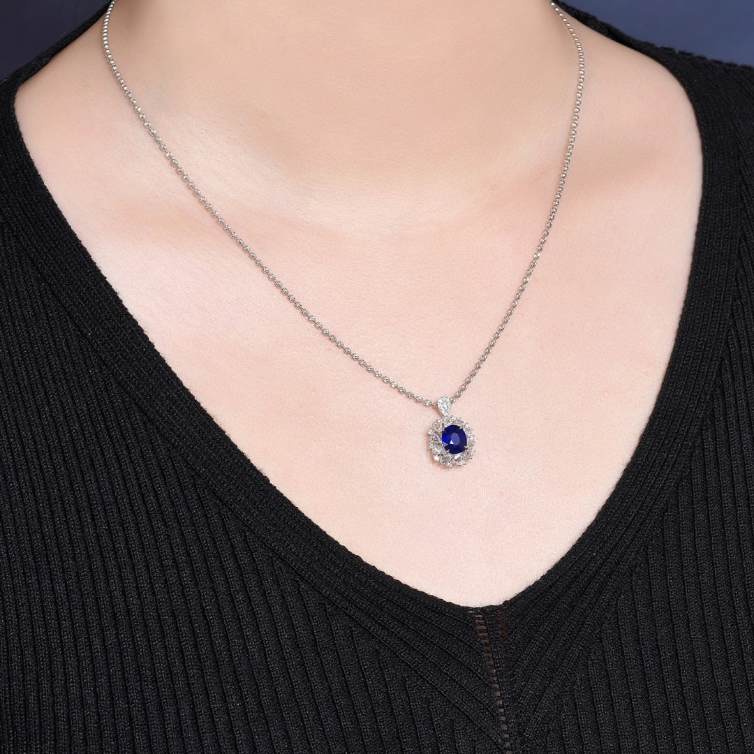 14k Gold 2.05 Ctw Natural Sapphire & Diamond Ring/pendant( Without Chain ) - 9