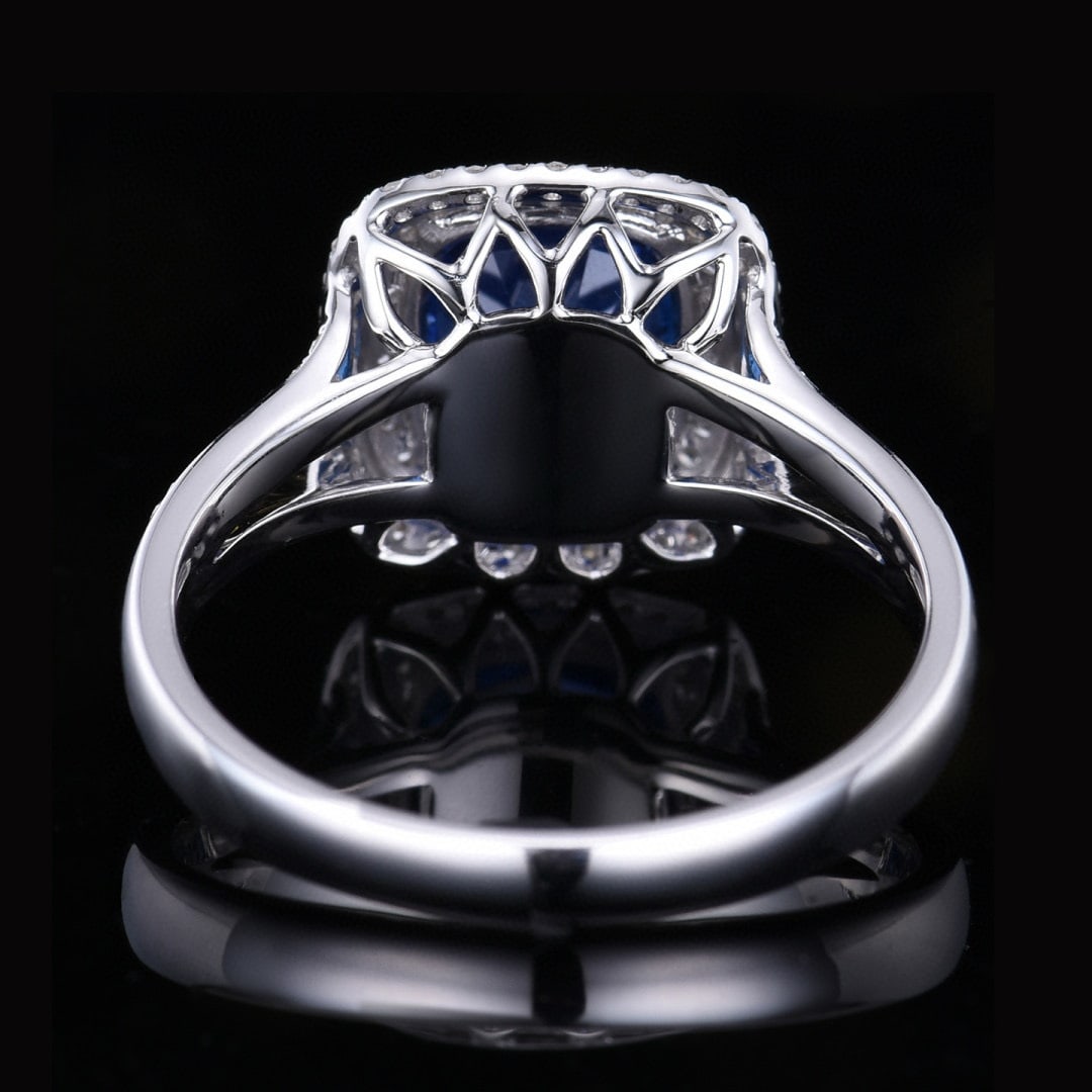 14k Gold 2.33 Ctw Natural Sapphire & Diamond Ring - 4