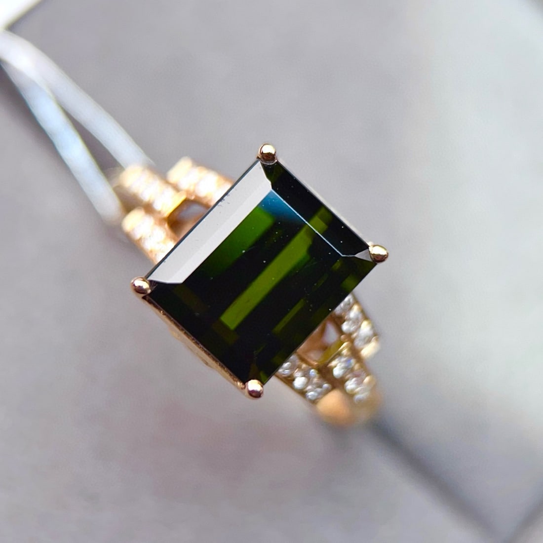 14k Gold 3.87 Ctw Natural Tourmaline & Diamond Ring - 3
