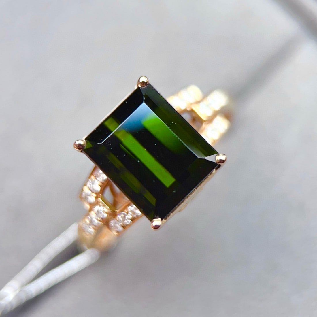 14k Gold 3.87 Ctw Natural Tourmaline & Diamond Ring - 5