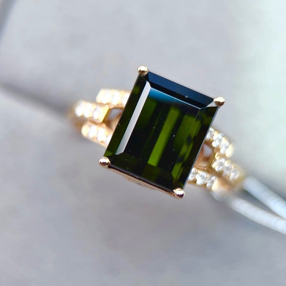 14k Gold 3.87 Ctw Natural Tourmaline & Diamond Ring - 6