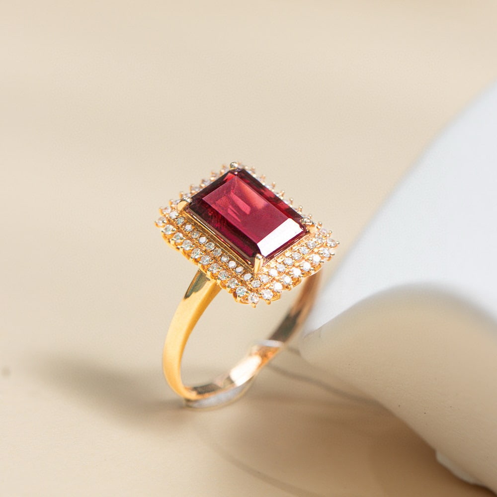 14k Gold 3.39 Ctw Natural Tourmaline & Diamond Ring - 3
