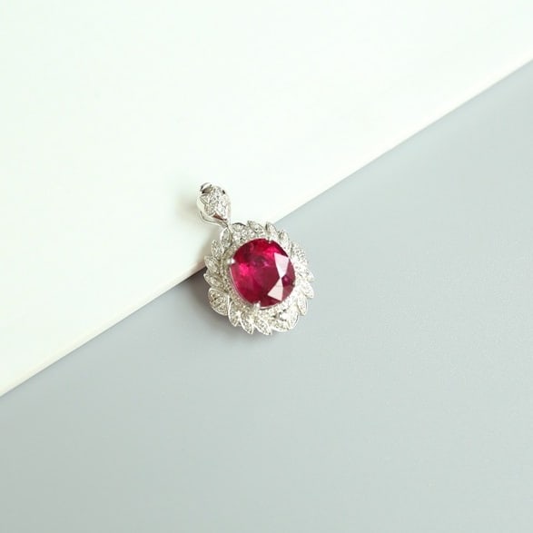 14k Gold 4.4 Ct Natural Tourmaline & Diamond Pendant( Without Chain ) - 3