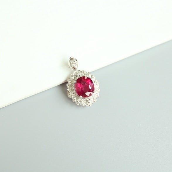 14k Gold 4.4 Ct Natural Tourmaline & Diamond Pendant( Without Chain ) - 4
