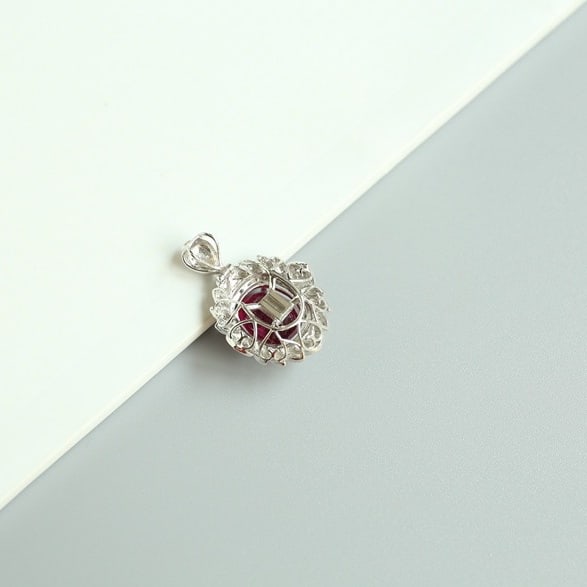 14k Gold 4.4 Ct Natural Tourmaline & Diamond Pendant( Without Chain ) - 6