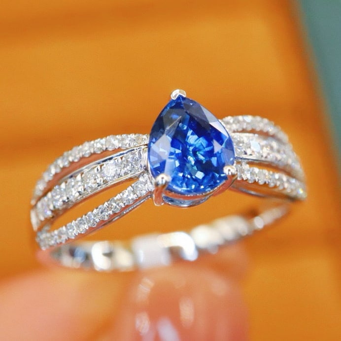 14k Gold 1.34 Ctw Natural Sapphire & Diamond Ring - 2