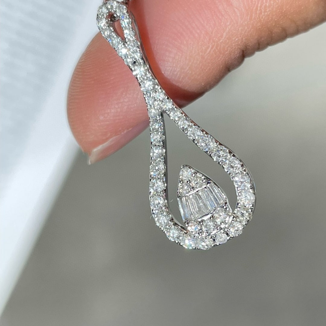 14k Gold 0.5 Ct Natural H Diamond Pendant( Without Chain ) - 2