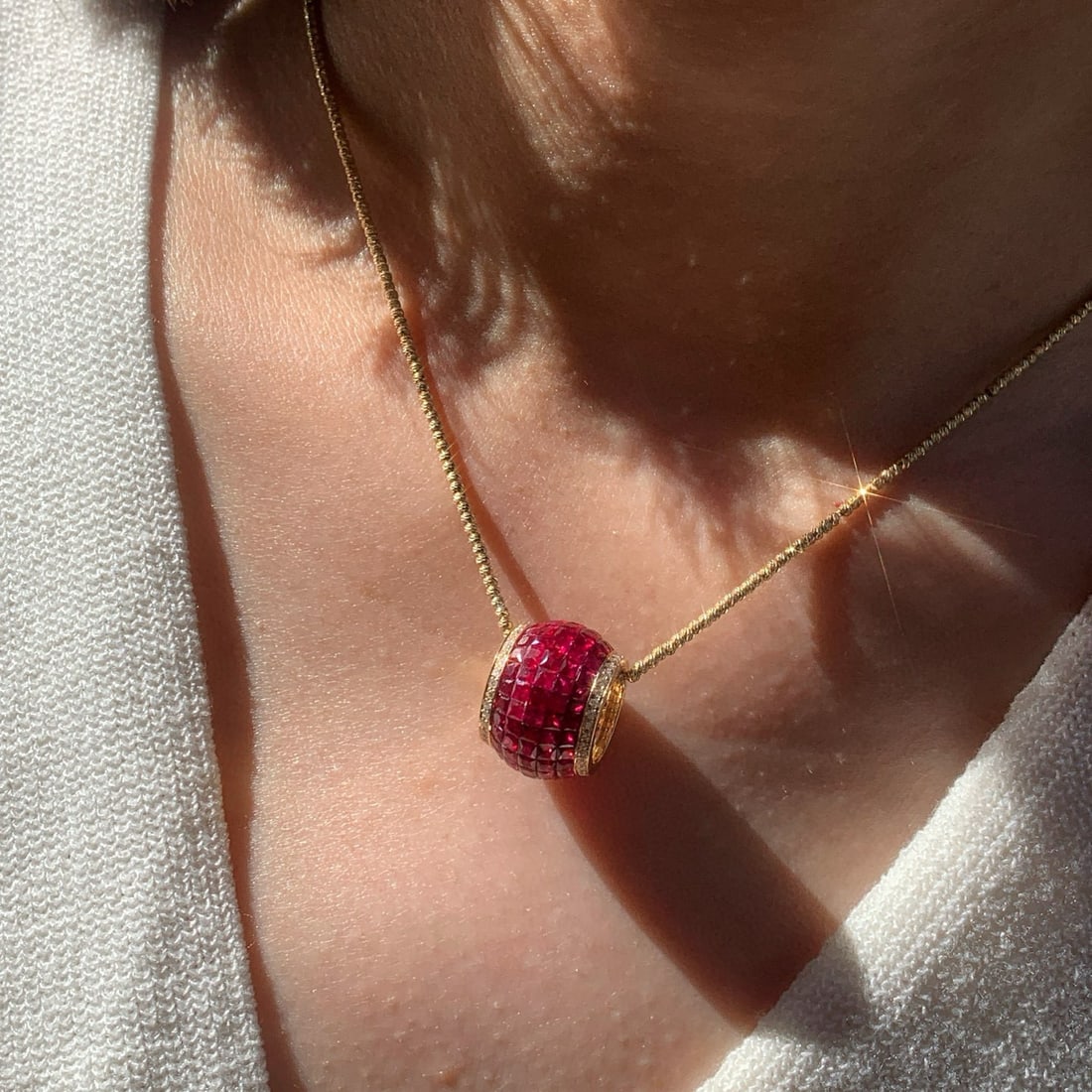 14k Gold 5.76 Ctw Natural Ruby & Diamond Pendant( Without Chain ) - 6