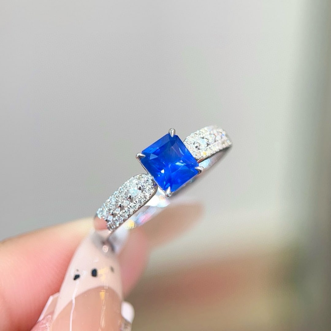 14k Gold 1.51 Ctw Natural Sapphire & Diamond Ring - 3