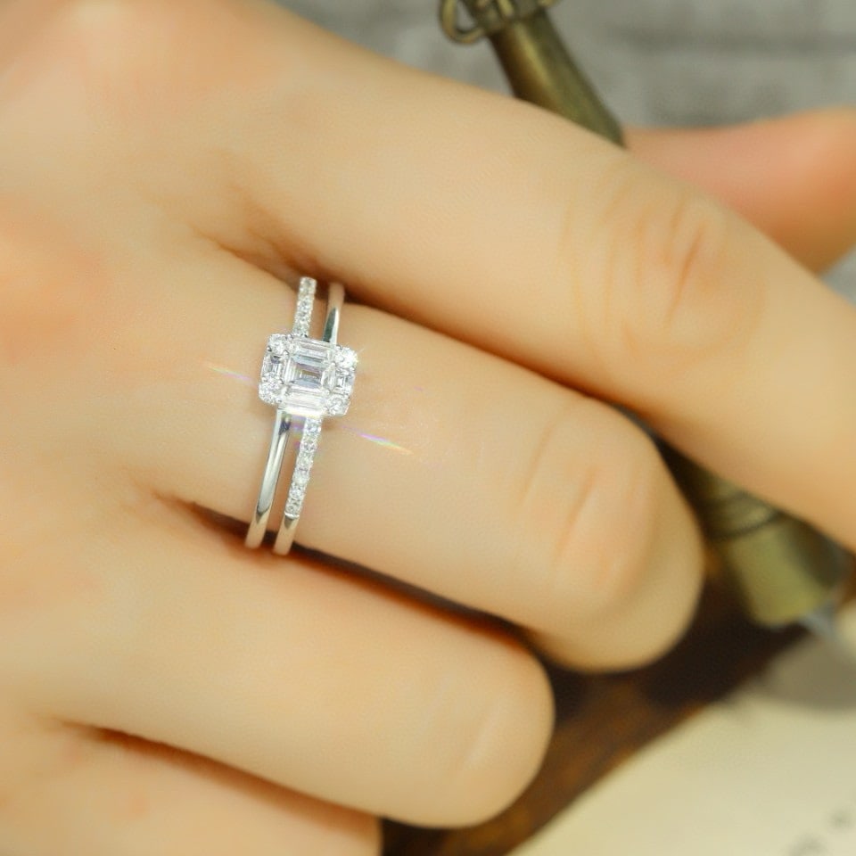 14k Gold 0.50 Ct Natural H Diamond Ring - 6