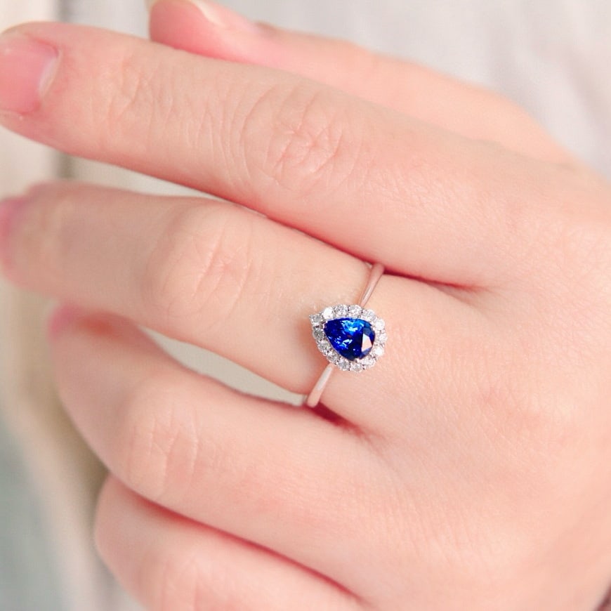 14k Gold 1.14 Ctw Natural Sapphire & Diamond Ring - 5