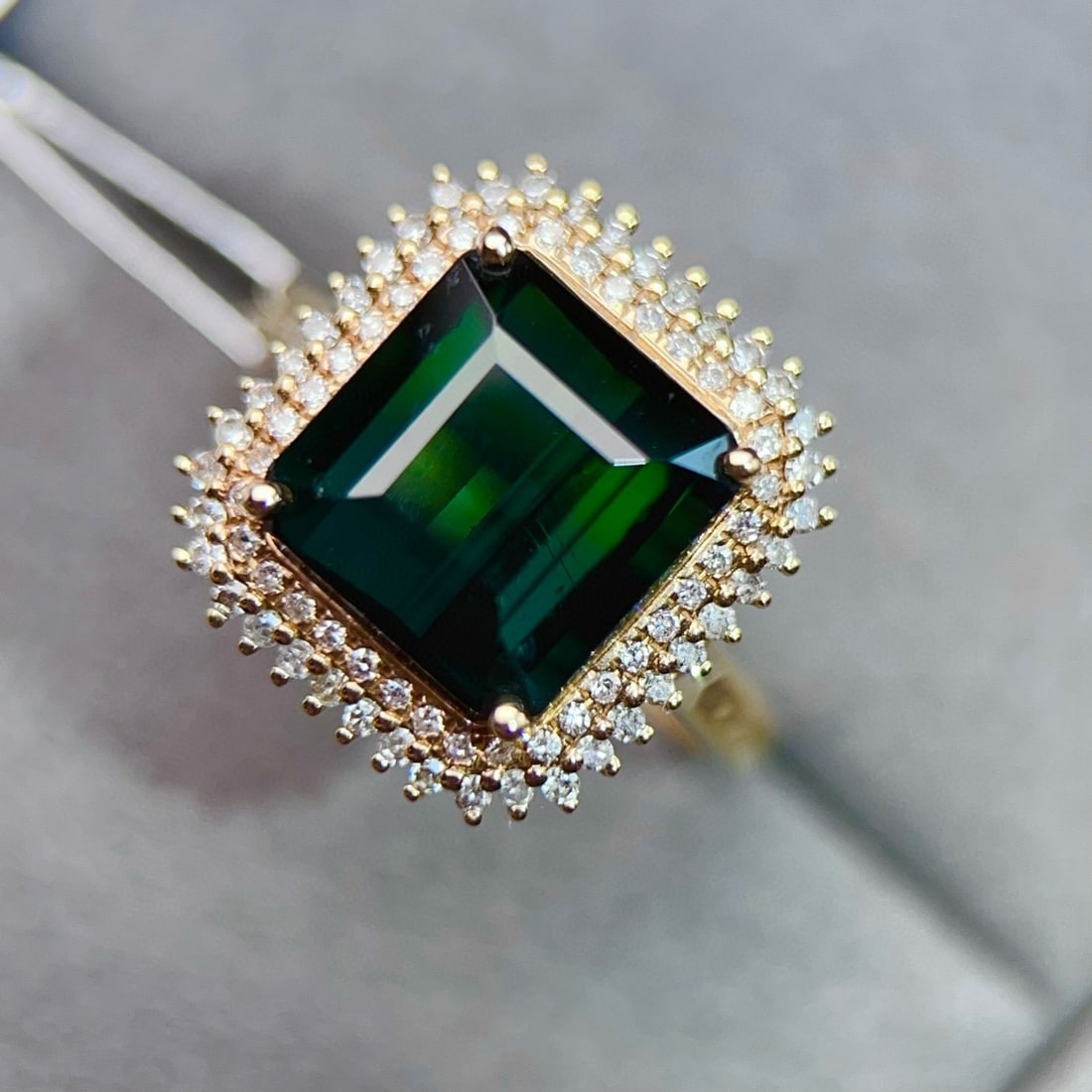 14k Gold 5.11 Ctw Natural Tourmaline & Diamond Ring - 5