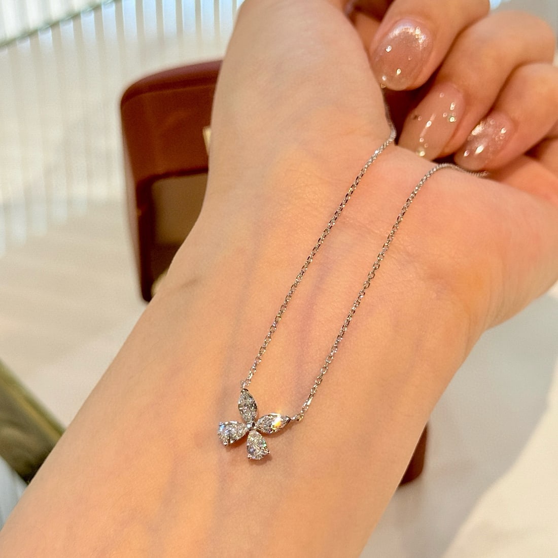 14k Gold 0.7 Ct Natural H Diamond Necklace - 2