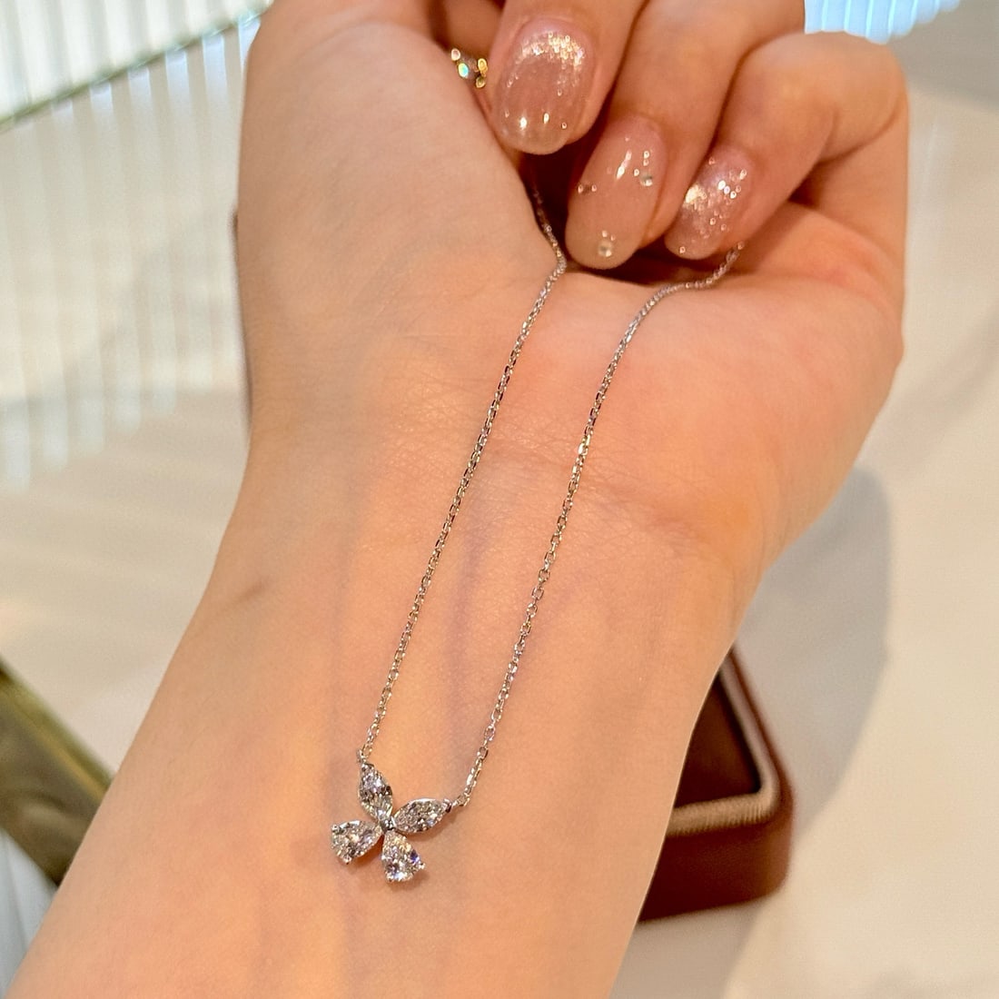 14k Gold 0.7 Ct Natural H Diamond Necklace - 4