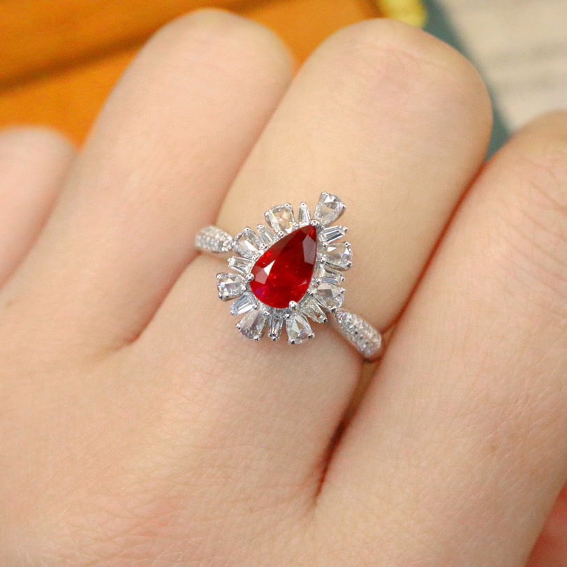 14k Gold 1.46 Ctw Natural Ruby & Diamond Ring - 5
