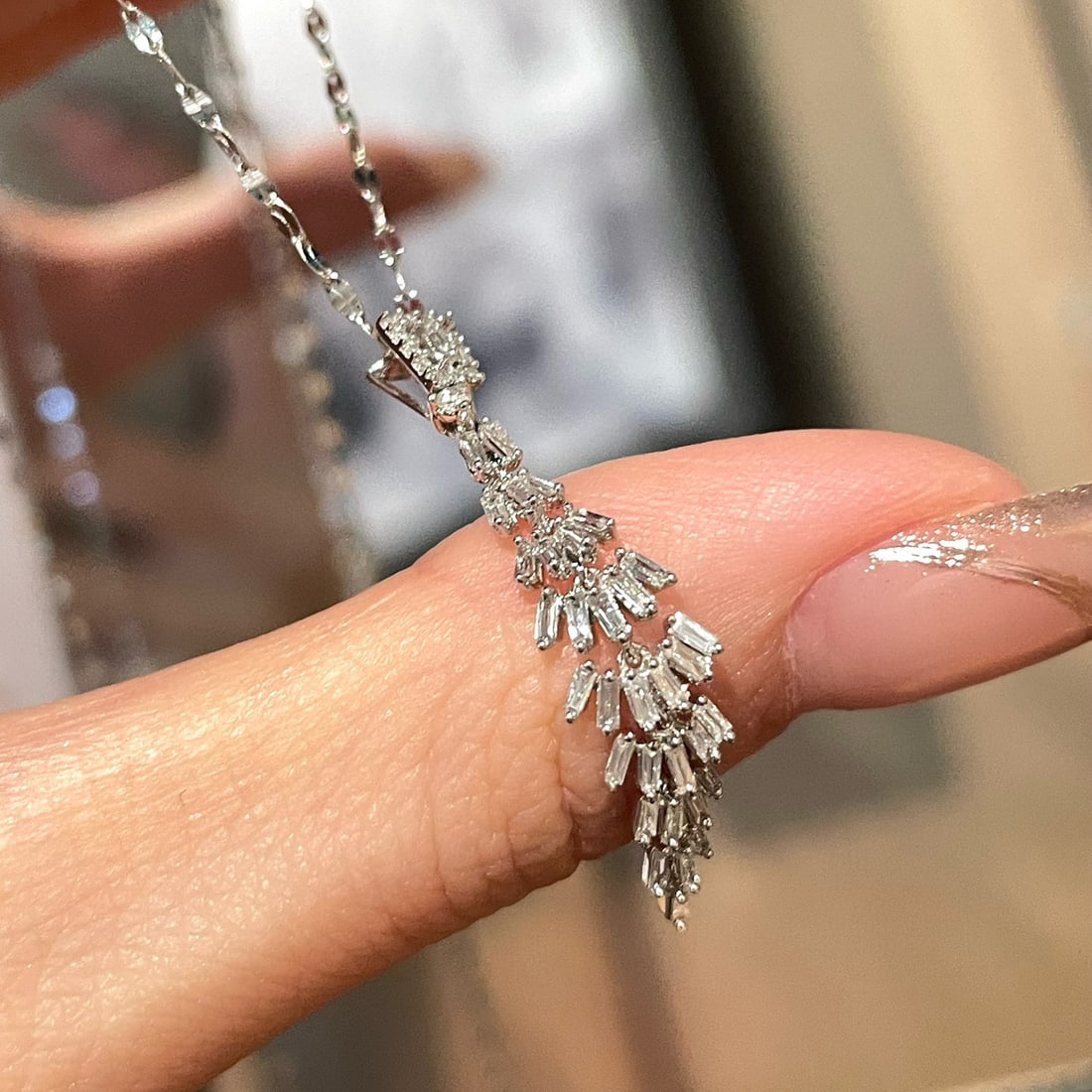 14k Gold 0.4 Ct Natural H Diamond Necklace - 5