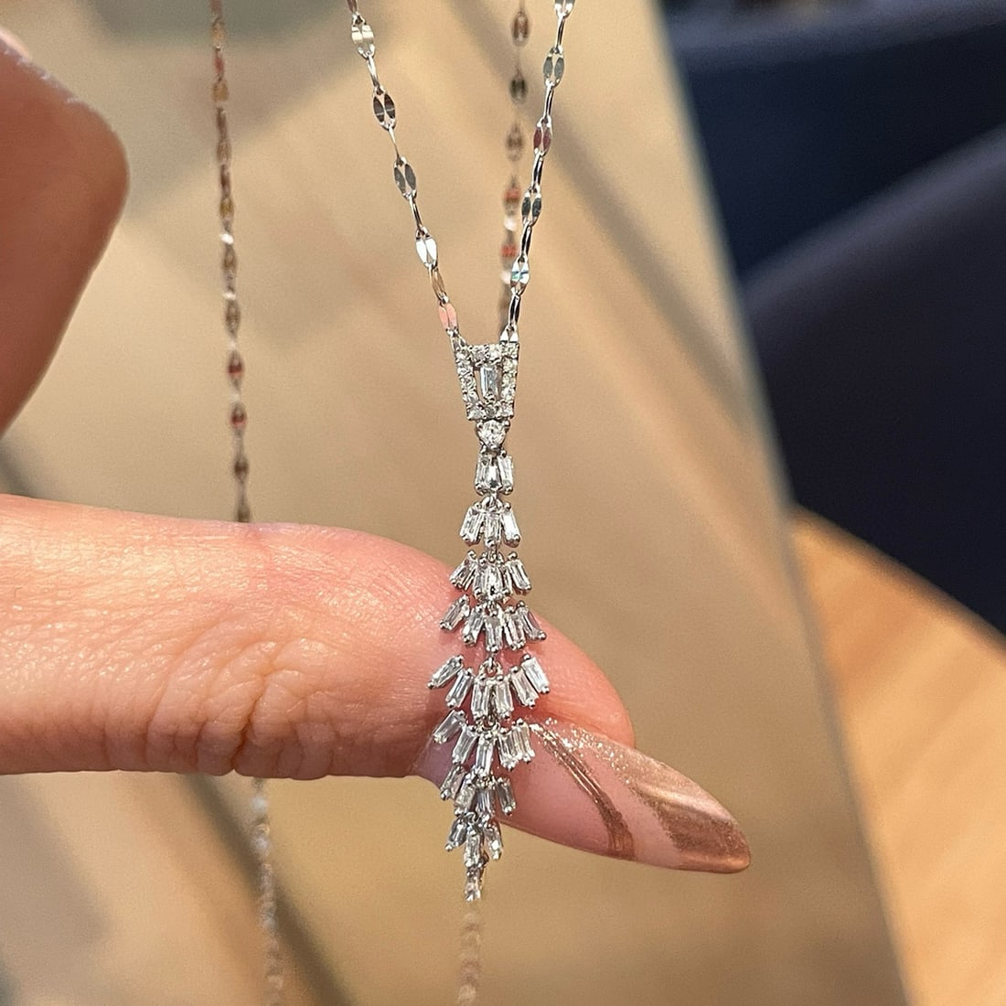 14k Gold 0.4 Ct Natural H Diamond Necklace - 6