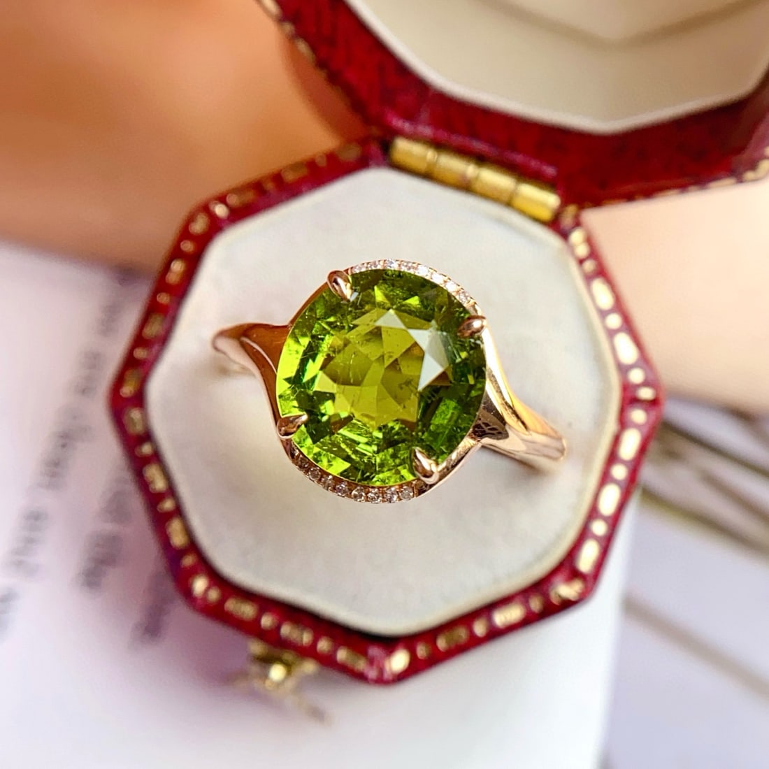 14k Gold 3.25 Ct Natural Tourmaline & Diamond Ring: Ref:231066132 // gold content:14k gold // ring size:7. 25us // // main gemstone:tourmaline // shape:oval // carat weight:3. 25ct // color:green // treatment:natural // // adjacent gemstone 2 :