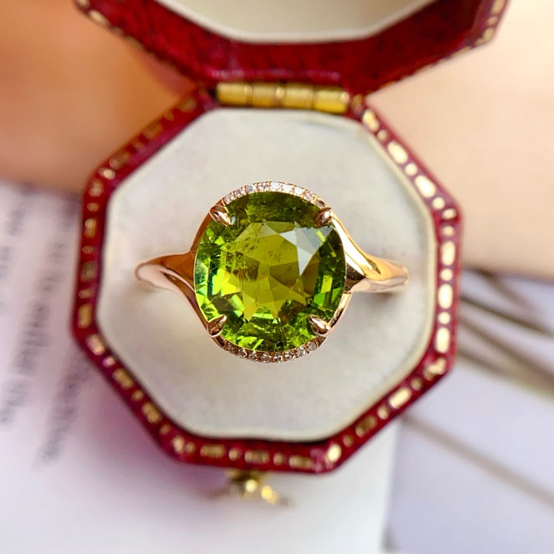 14k Gold 3.25 Ct Natural Tourmaline & Diamond Ring - 2