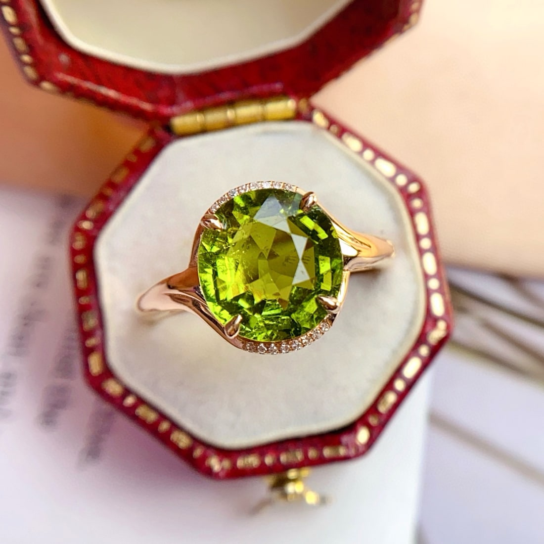 14k Gold 3.25 Ct Natural Tourmaline & Diamond Ring - 3
