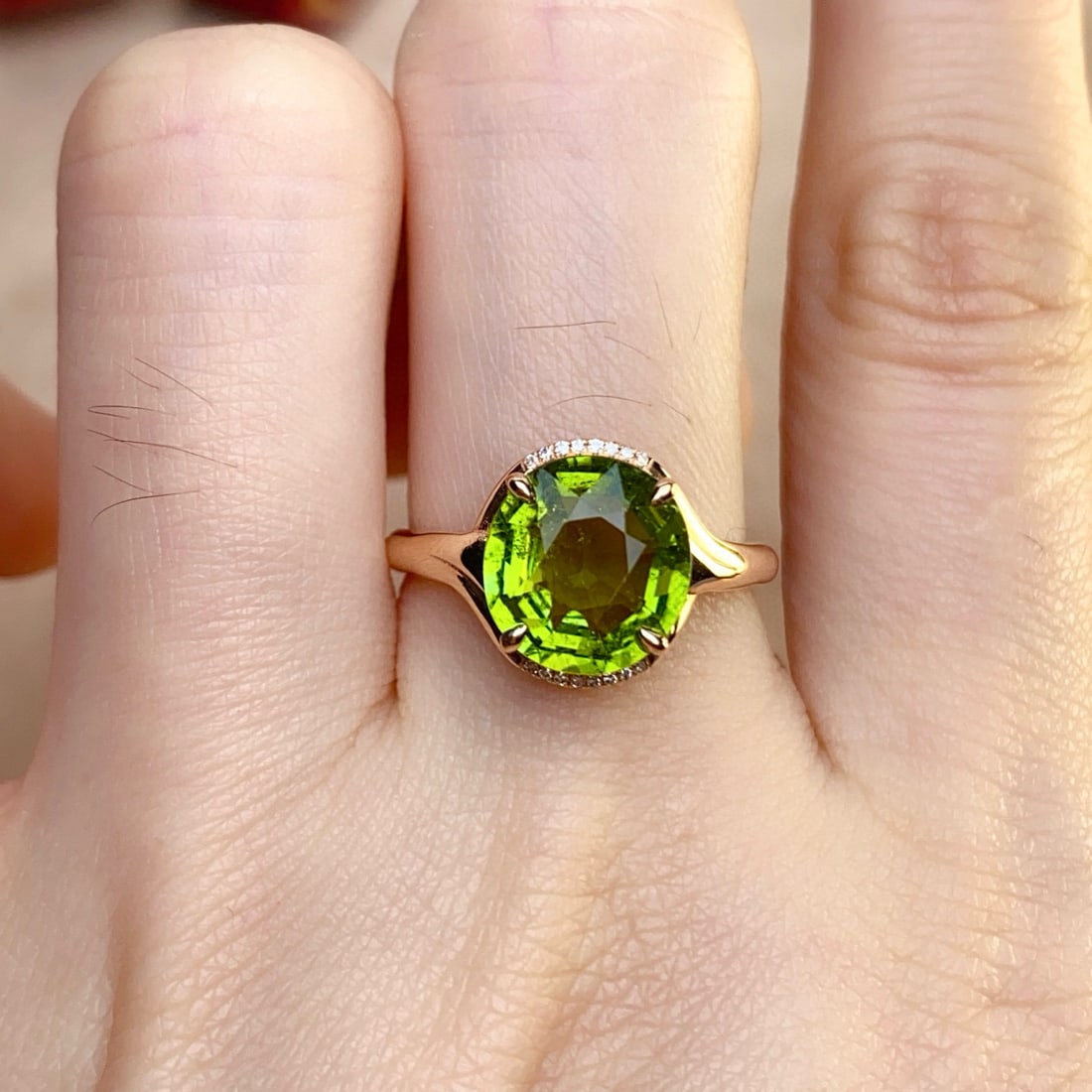 14k Gold 3.25 Ct Natural Tourmaline & Diamond Ring - 5