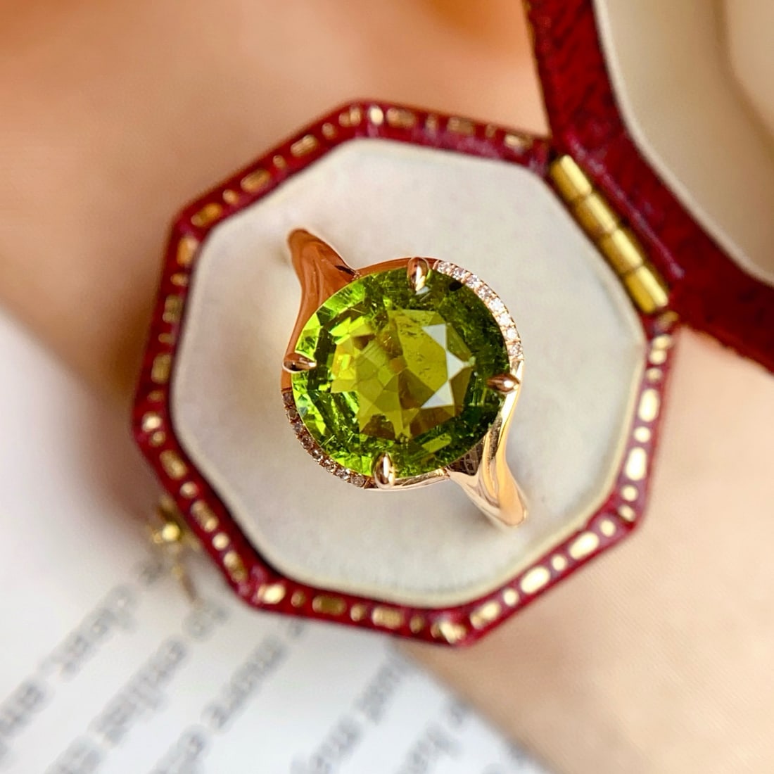 14k Gold 3.25 Ct Natural Tourmaline & Diamond Ring - 6