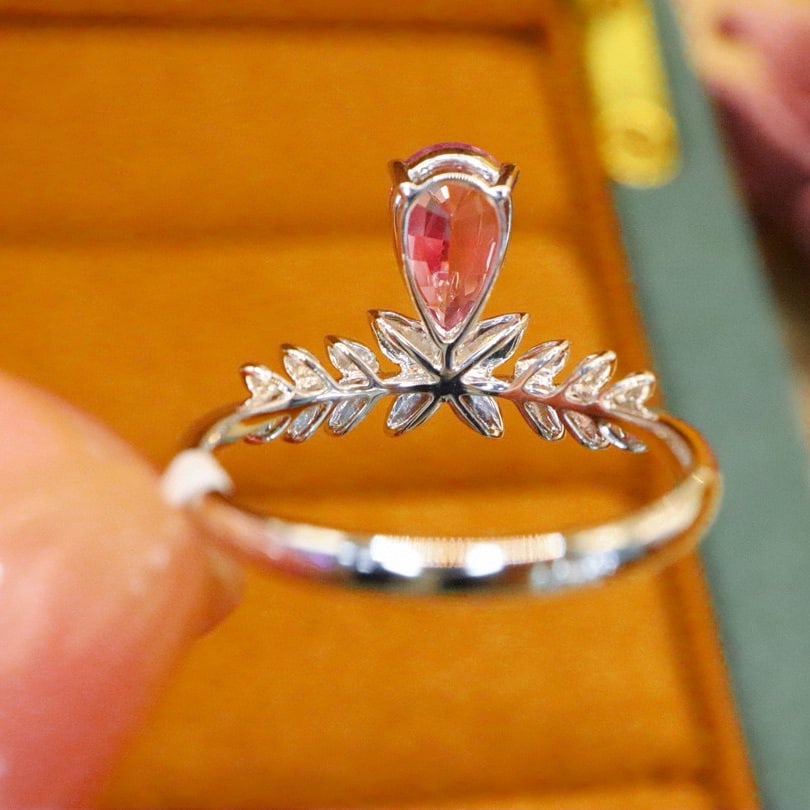 14k Gold 1.31 Ctw Natural Spinel & Diamond Ring - 4