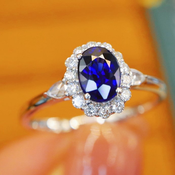 14k Gold 1.07 Ctw Natural Sapphire & Diamond Ring - 3