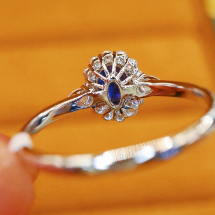 14k Gold 1.07 Ctw Natural Sapphire & Diamond Ring - 4